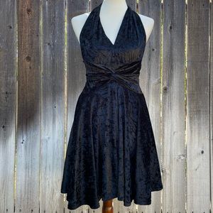 90’s vintage black velvet dress by Frederick’s of Hollywood